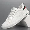 Neue Schuhe für Männer Echt leder Freizeit schuhe Street Trend weiß flache Skateboard Schuhe Mann