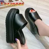 Voesnees Frauen Schuhe 2021 Sommer Neue Komfortable Kuchen Unten Keile Hausschuhe Wasserdichte Plattform Sexy Peep Toe High Heel Sandalen