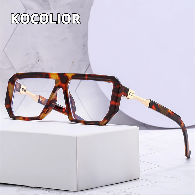 Kollior 2024 neue quadratische Legierung Anti-Blaulicht-Lesebrille für Mann und Frau personal isierte und modische Presbyopie-Brille Image