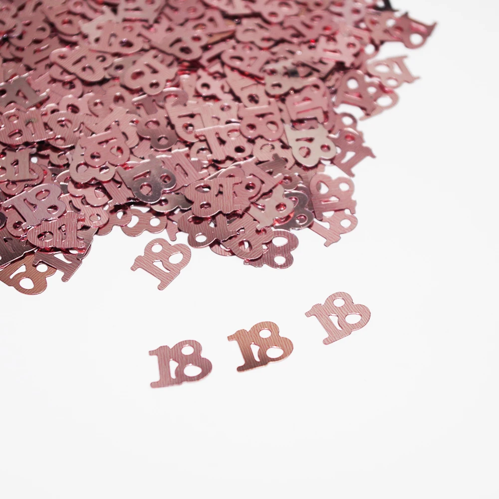 15 g/Beutel Happy Birthday Zahlen Konfetti Sparkle Pailletten Roségold Figur 1 16 18 20 Konfetti Geburtstag Party Dekor Tischstreuer Image