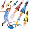Spielzeug-Raketenwerfer für Kinder stampfen auf fliegende Schaum rakete & Sprung-Luft-Startrampe