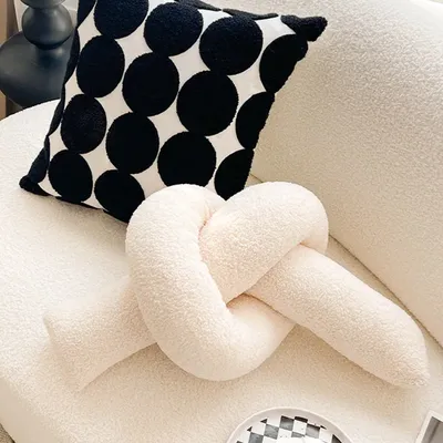 1pc Werfen Kissen Kreative Sofa Kissen Einfache Feste Farbe NordicHome Kissen Verknotet Kissen Image