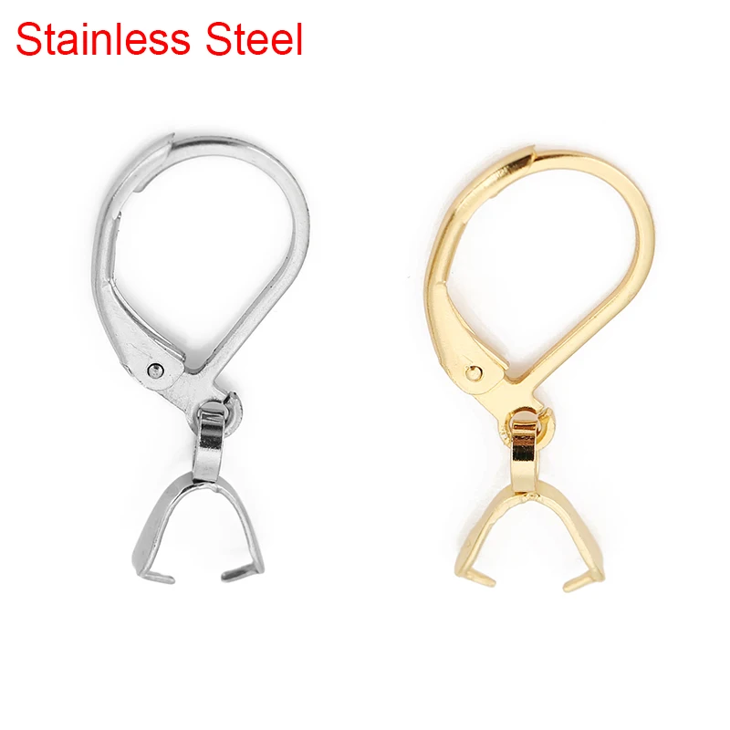10 stücke Edelstahl Ohrring Haken Drähte machen liefert Masse mit Anhänger Charms Anschlüsse Clip Verschlüsse für DIY Schmuck herstellung Image