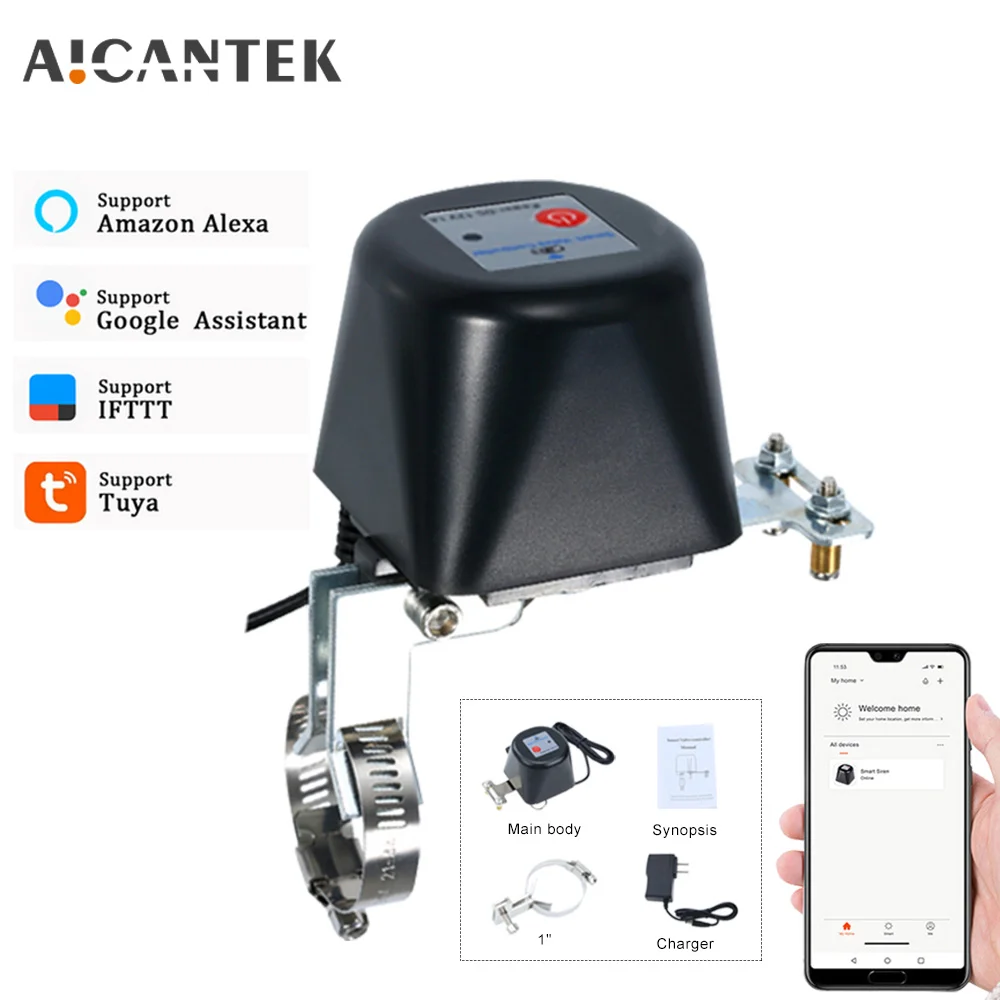 Tuya Wifi Smart Ventil Zigbee Controller Automatische Abschaltung Mit Alexa Google Assistent SmartLife Alice Für Wasser Gas Pipeline Image