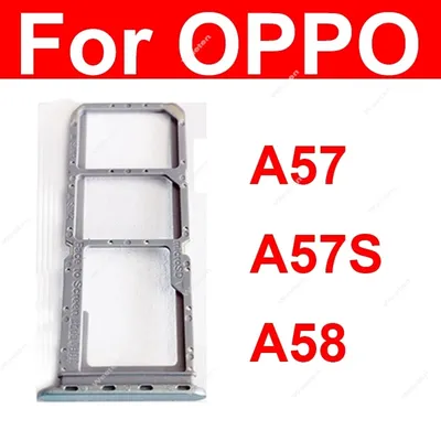 SIM Card Tray For OPPO A57s 4G A57 2016 A58 4G Dual SIM Card Socket SIM Card Slot Reader Holder Replacement Repair Parts
