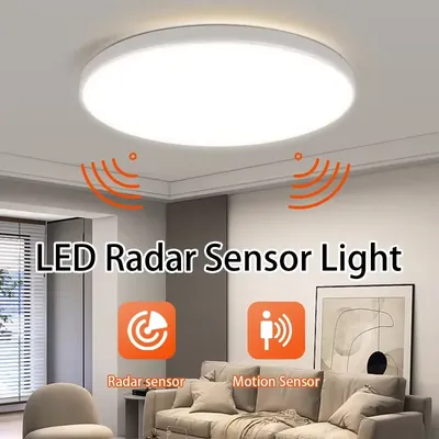 LED Radar Sensor Light Led Ceiling Lamp 220V Motion Sensor Lighting for Room Hallways Aisle Induction Ceiling Lights Garage