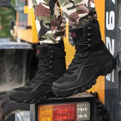 Men's Desert Boots Outdoor Man Non-slip Snow Boots Male Waterproof Tactical Boots Platform Ankle Men Platform Boots Motorbike