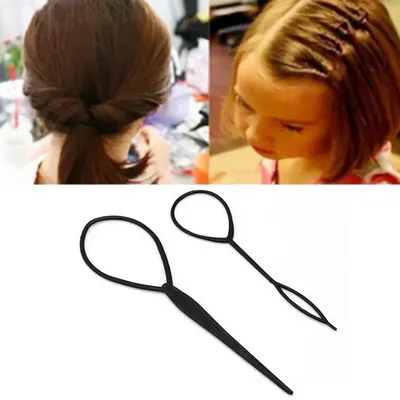 Plastic Hair Loop Styling Tool Magic Topsy Tail Hair Braid Ponytail Styling Clip Bun Maker For Girls