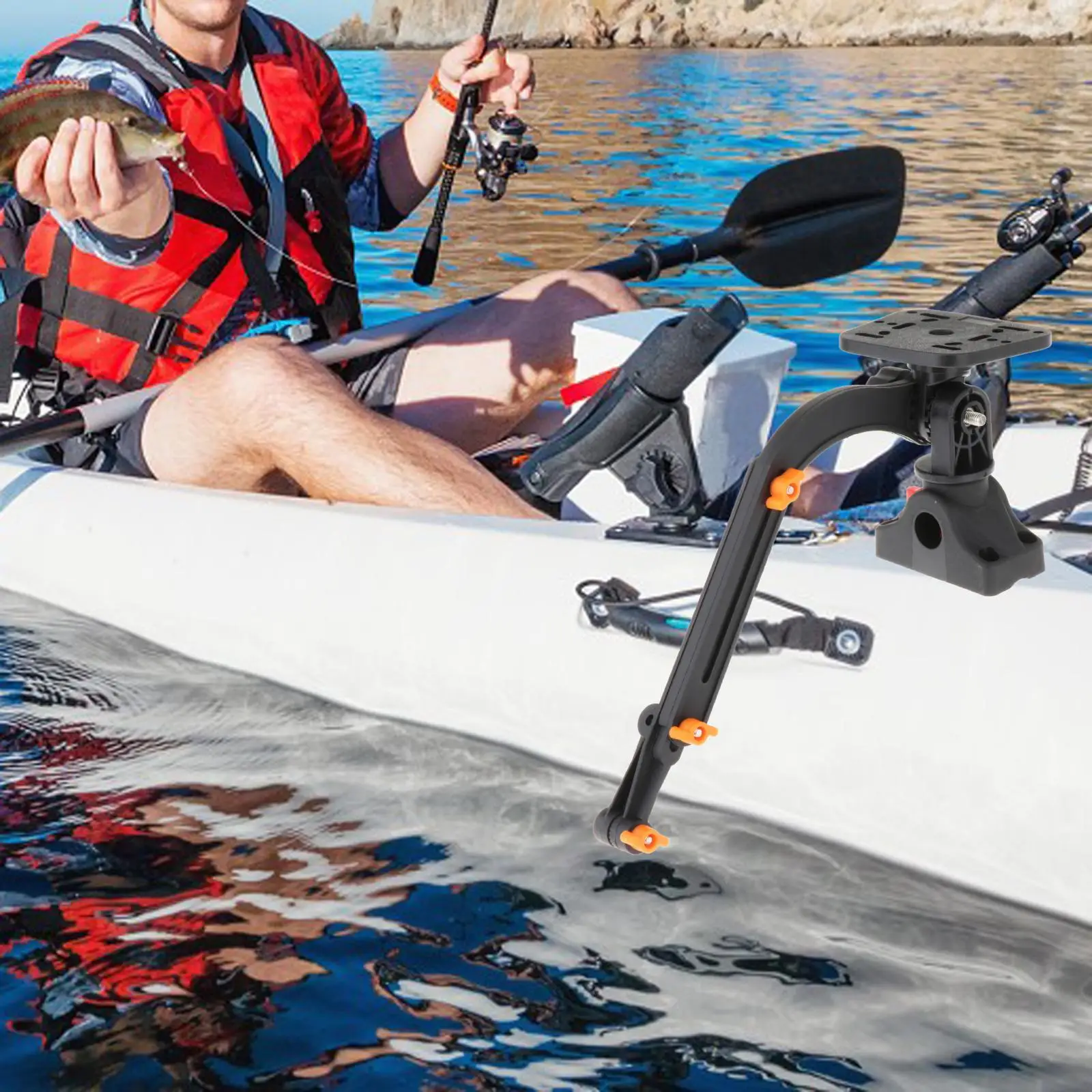 Fish Finder Mount trasduttore montaggio braccio piastra di montaggio Base a sfera staffa di montaggio a sfera per Kayak Yacht canoa accessori per barche