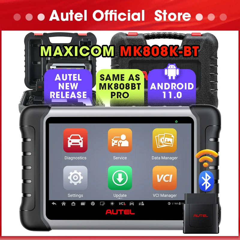 Autel MaxiCOM MK808KBT MK808K BT Strumento Diagnostico Auto Bluetooth Bidirezionale Completo Scanner OBD2 Diagnosi Auto PK MK808