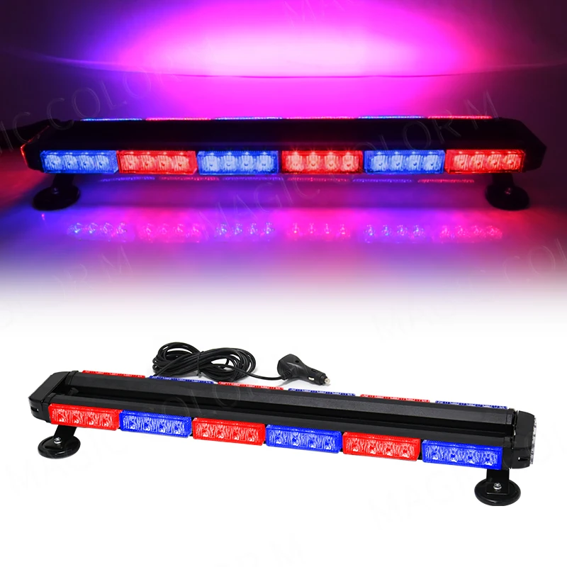 Luci di avvertimento di emergenza stroboscopiche per Auto 54 Led lampeggiante Auto Truck Beacon Signal Lamp Flash Dash parabrezza Base magnetica 12V
