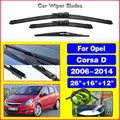 Per Vauxhall Opel Corsa D 2006-2014 Set di spazzole tergicristallo anteriore posteriore per auto spazzole per parabrezza accessori per taglierina 26 "+ 16" + 12"