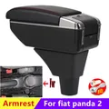 NUOVO Per fiat panda 2 Bracciolo box Per Fiat Panda bracciolo per auto Console centrale Scatola di immagazzinaggio con USB accessori interni per auto