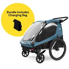 Thule Courier Bicycle Trailer + Stroller Cargo Bundle - Aegean Blue / Black