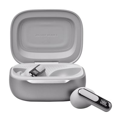 JBL wireless In-Ear-Kopfhörer "LIVE BEAM 3", silber, B:10cm H:6cm T:19cm, Kopfhörer, True Adaptive Noise Cancelling, IP55, Personi-Fi 3.0