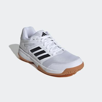 Indoorschuh ADIDAS PERFORMANCE "SPEEDCOURT IN", Gr. 38,5, schwarz-weiß (cloud weiß, core schwarz, gum10), Textil, Synthe