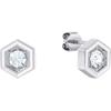 Paar Ohrstecker TOMMY HILFIGER "SS24 GEOMETRIC, 2780859", silber (edelstahlfarben, weiß, weiß), Ohrringe, Damen, Edelstahl, mit Emaille - mit Glasstein