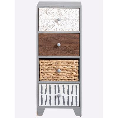 Kommode HEINE HOME, grau (grau, braun), B:30cm H:73,5cm T:30cm, Massivholz, MDF, Sideboards Image