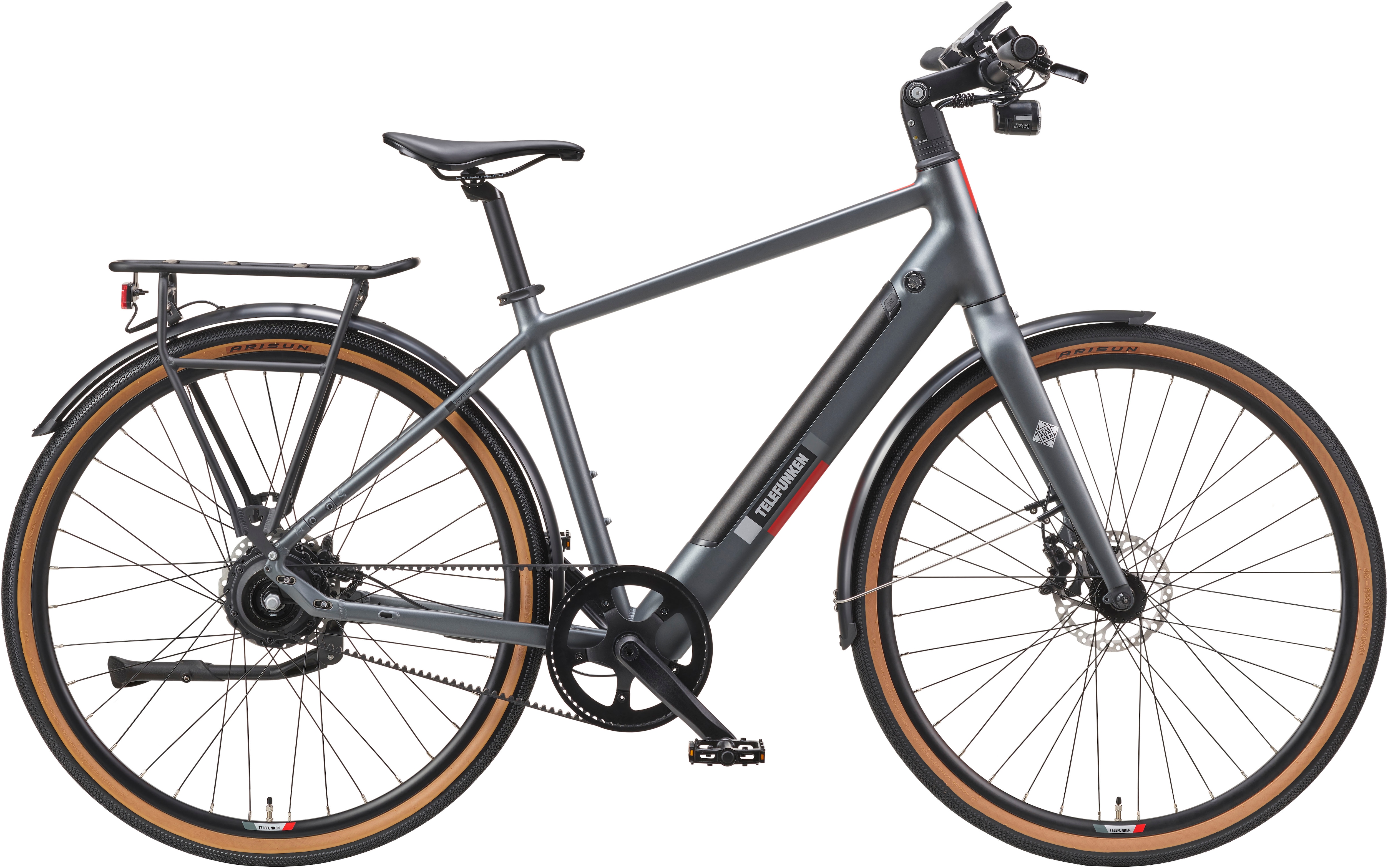 E-Bike TELEFUNKEN "UH220" Gr. 48, grau (grau, grau), Elektrofahrräder, 28 Zoll (71,12cm), Pedelec, Elektrofahrrad für Herren u. Damen, Urbanbike Image