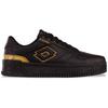 Sneaker LOTTO, Gr. 39, schwarz (schwarz, gold), Synthetik, glänzend, sportlich, Schuhe, - mit modisch schimmernden Details