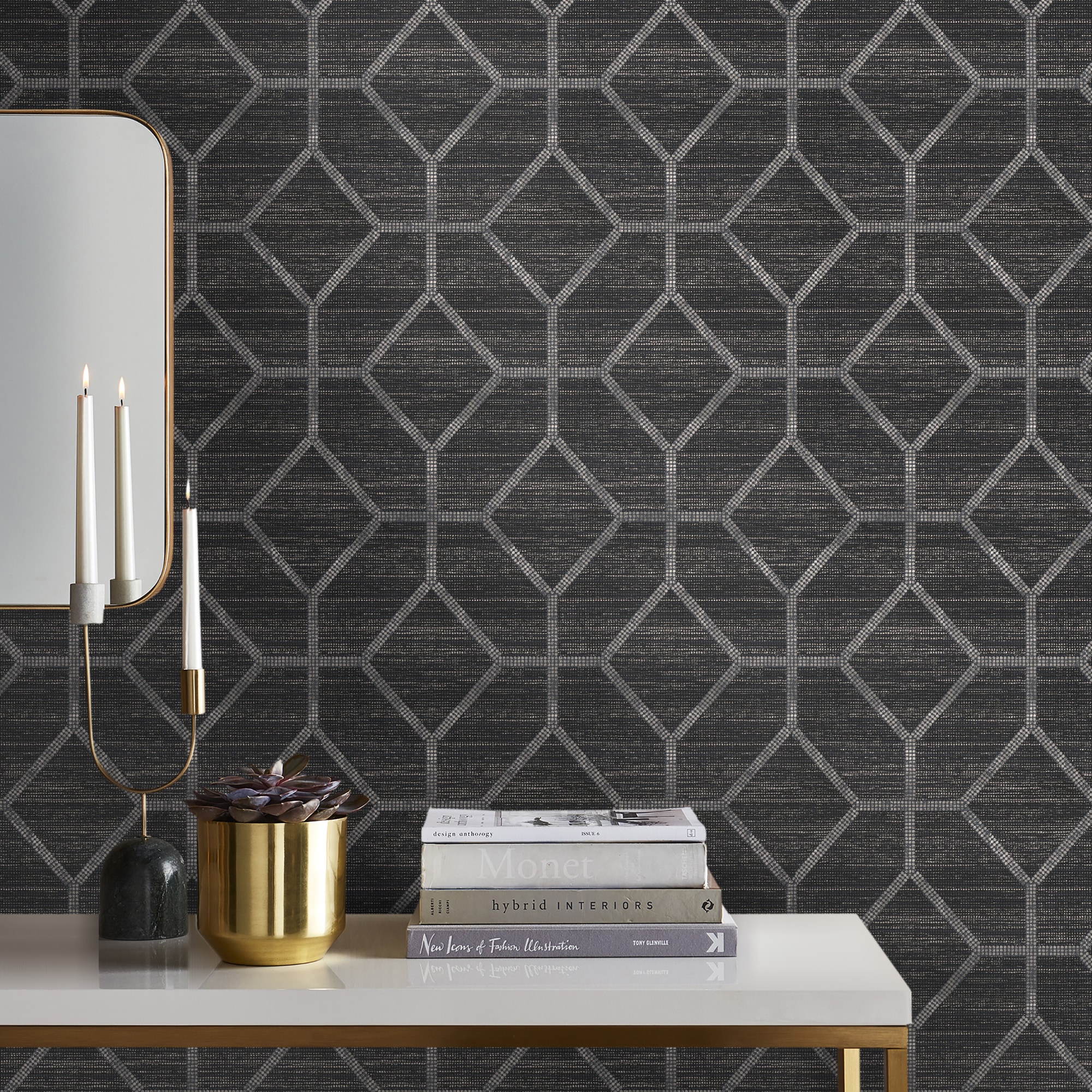 Vliestapete SUBLIME "GEO TEXTURE", schwarz, B:0,52m L:10m, Vlies, Tapeten, Design Tapeten