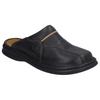 Sabot JOSEF SEIBEL "KLAUS", Herren, Gr. 50, schwarz (schwarz, cognac), Leder, casual, Schuhe Clog, Sommerschuh, Schlappen, Hausschuh, mit gepolsterter Lederinnensohle