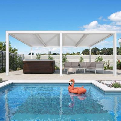 PURPLE LEAF Louvered Pergola Outdoor Aluminum Pergola with Adjustable Roof for Patio Hardtop Gazebo