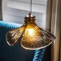 Lampe à suspension LED en verre design fleur abat-jour ambre e12/e14 lampe suspendue intérieure loft hauteur réglable plafond suspension lampe chambre bar café bureau table lampes suspendues 110-240v
