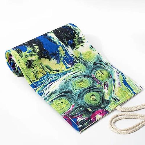 1 sac à crayons en toile à impression personnalisée avec 24 grilles de rangement, cadeau de retour à l'école