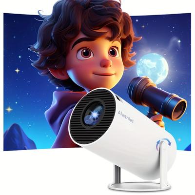 TEMU Hy300pro Projector Android 11.0 260ansi Wifi6 Us Plug Allwinner H713 Mali-g312 Dual Wifi Hd 1280*720p Wireless5.0 4k Auto Correction Home Theater