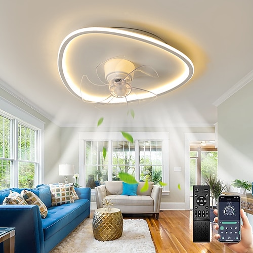 Deckenventilator mit Licht caamp; Fernbedienung, 50 cm, dimmbar, 6 Geschwindigkeiten, Sputnik-Design, Projektion, Deckenventilator, Metall, moderner Stil, Sputnik-Lackierung, LED, modern, 110–240 V Image