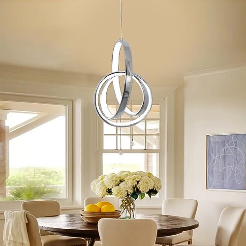 Pendelleuchte Hängelampe Insel Pendelleuchte Nachttischlampe moderne mini pendelleuchte hängende hängeleuchte led10w 800lm licht aluminium chrom veredelung für esszimmer wohnzimmer kichten lampe Image