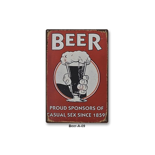 1 Stück Bar-Metall-Blechschild, Bier-Blechschild, Vintage-Bar-Club-Schilder, Wanddekoration, Gemälde, Wandbehang für Heimdekoration, Wandkunst, Metall-Blechschild, 20 x 30 cm/8'' x 12'' Image