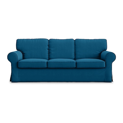 3-Sitzer Sofa-Bezug 100% Baumwoll-Ektorp Couch-Bezug mit 3 Kissenbezügen und 3 Rückenlehnenbezügen Ektorp Bezug waschbarer Möbel-Protektor
