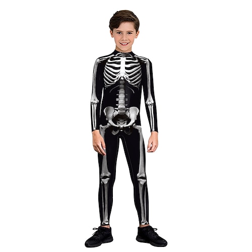 Zentai-Anzüge Cosplay Kostüm Catsuit Totenkopf Karnevalskostüm Ganzkörperanzug Damen Cosplay Gruseliges Kostüm Anatomie Kostüm für Karneval Maskerade Erwachsene