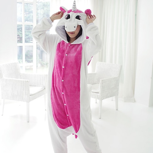 Karnevalskostüm 2026 Tier Einhorn Zeichentrick Karneval Kigurumi-Pyjamas Ausgefallene Kostüme Gruppenkostüm Warm Bequem Erwachsene Unisex Männer und Frauen Halloween Karneval Party Leistung Image