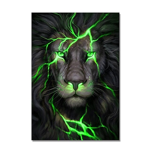 wandkunst poster schwarz und gold licht löwe auf leinwand malerei moderne tierbilder für wohnzimmer dekoration kein rahmen Image