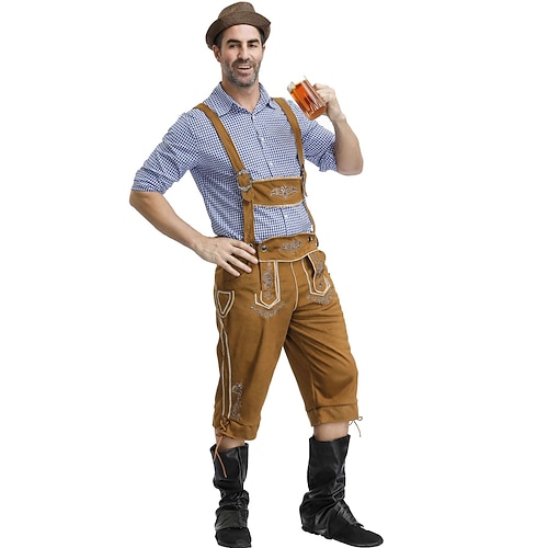 Oktoberfest Lederhosen Bayerisches Paar Oktoberfest-Paar Deutsch München Wiesn Herren Stoff im traditionellen Stil Shorts Image