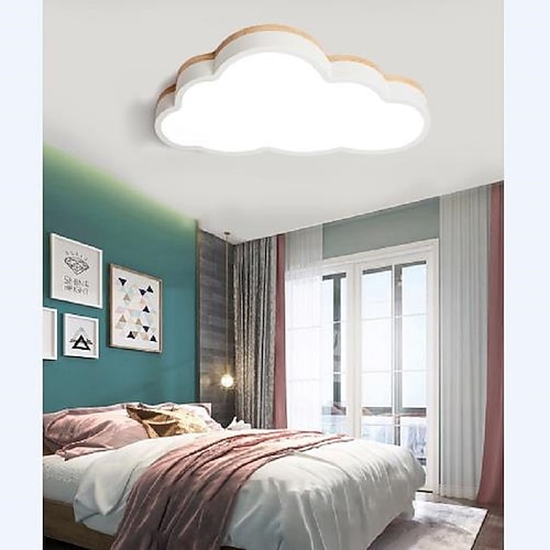 LED-Deckenleuchten, wolkenförmig, dimmbar, Kinderzimmer, Unterputz-Deckenleuchte, Metall, Holz, Babyzimmer, Leuchte für Jungen- und Mädchenzimmer, Kinderzimmer (17,6 Zoll) Image