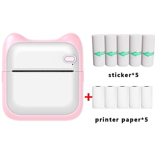 Mini-Taschendrucker, Bluetooth, Foto, Bild, HD, Etikett, Studenten-Thermopapier, Student, falsche Frage, tragbarer Mini-Drucker zum Lernen Image