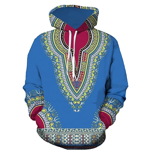 Herren Übergröße Hoodie Sweatshirt Kapuze Groß und hoch Böhmischer Stil Mit Kapuze Langarm Frühling Herbst Designer Sportbekleidung Casual Groß und hoch Casual Täglich Oberteile Image