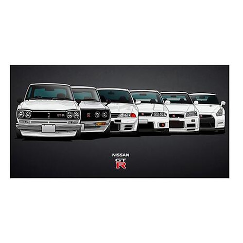 Auto-Wandkunstbild GTR R34 vs Supra-Fahrzeug, modernes Leinwandgemälde, Poster und Druck für Wohnzimmer, Schlafzimmer, Heimdekoration Image