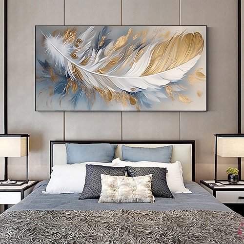 Handgefertigtes Ölgemälde auf Leinwand, Wandkunst-Dekor, Original-Federgemälde für die Inneneinrichtung mit gespanntem Rahmen/ohne Innenrahmen-Gemälde Image