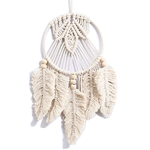 Boho Traumfänger handgemachtes Geschenk Wandbehang Dekor Kunst Ornament Handwerk gewebt Makramee für Kinder Schlafzimmer Hochzeitsfest 2042cm Image