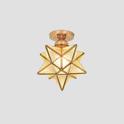 LED Mini Deckenleuchte Veranda Licht Korridorleuchte Schwarz Gold 20 cm Metall Vintage-Stil Neuheit lackierte Oberflächen traditioneller klassischer nordischer Stil 110-120v 220-240v Image