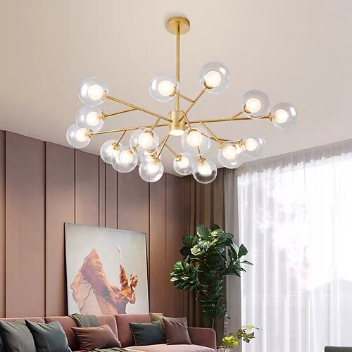 Pendelleuchte 9/12/15/18 Köpfe LED Kronleuchter nordischen Gold Pendelleuchte Globus Desgin Unterputz Lichter Metall lackiert Oberflächen moderne Weihnachtsdekoration 110-120v 220-240v Image