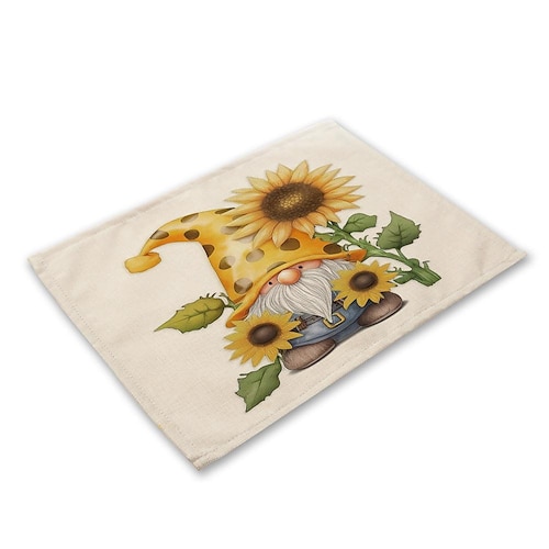 Sonnenblumen-Tischsets, hitzebeständig, Bauernhaus-Tisch-Tischset, schmutzabweisendes Tischset, Tischset für Hochzeit, Küche, Esstisch, Dekoration für drinnen und draußen