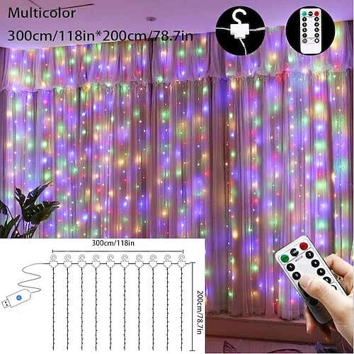 Girlande Feenlichter farbenfrohe LED Vorhanglichter für Weihnachtsdekoration Image