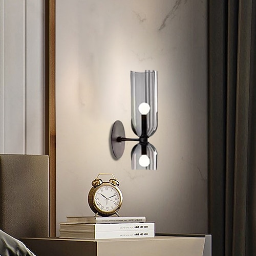 Lightinthebox LED-Wandleuchte, warmweißes Glas, 24 cm, moderne LED-Hintergrund-Wandleuchte, Wohnzimmer, Schlafzimmer, Nachttisch, Innenwandleuchte, Beleuchtung, Wandleuchte, 1 Stück, 110–240 V Image