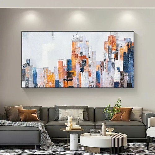 Hang-Ölgemälde Handgemalte Horizontal Abstrakt Landschaft Modern Ohne Innenrahmen (ohne Rahmen) Image